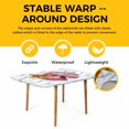 thumbnail image 4 of Valentine's Day Table Cloths for 3 Foot Rectangle Tables, Pink Love Box Abstract Point Stripes Patio Waterproof Elastic Fitted Tablecloths, Washable Rectangular Table Cover for Camping, 4 of 8