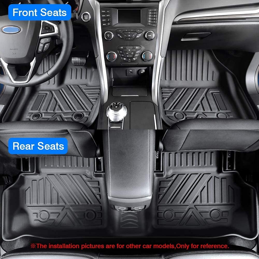 Canvcle All Weather Floor Mats for Honda Fit 2015 2016 2017 2018 2019 2020 Custom Fit Floor Liner 1st & 2nd Row Liners Black Non-Slip