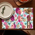 thumbnail image 4 of Pioneer Flower Floral Print Pattern Summer Placemats Table Placemats Set Of 6-Linen Kitchen Washable Placemats Table Mats 12x18 Inch Non-Slip Heat Resistant, 4 of 5