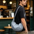 thumbnail image 4 of Bolso bandolera para mujer con borla plisada, bolso de hombro en forma de media luna, bolso de nylon tipo dumpling | Gran capacidad para portátil, tableta y cartera | Tejido suave repelente al agua, 4 of 6