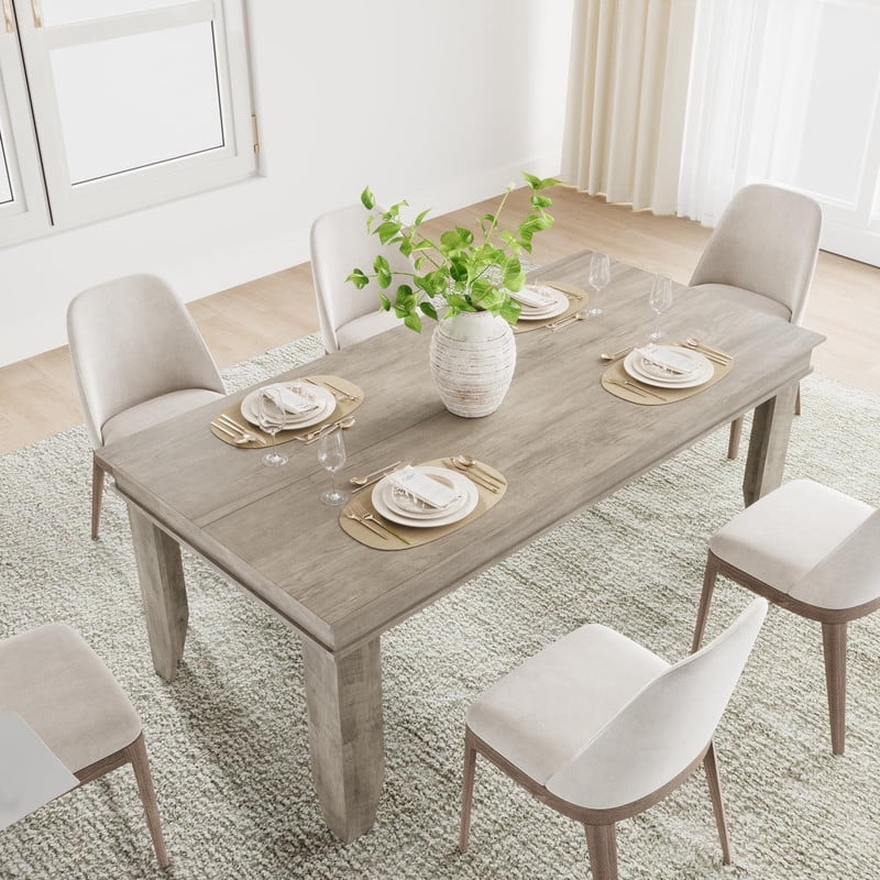 TROPOW Farmhouse Dining Table for 6-8 People, 71 in Long Kitchen Tables with Wooden Sturdy Frame, 6 ft Large Rectangular Dinner Table for Dining Room, Kitchen