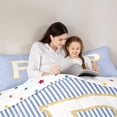 thumbnail image 5 of Feelyou Initial P Letter Bedding Comforter Set for Kid, Fashion Stripes Ombre Twin Comforter Sets, Fairy Tale Princess Reversible Bedding Set, Microfiber Bedroom Decor, 2pcs, 5 of 8