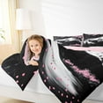 thumbnail image 4 of Homewish Cherry Blossom Bedding Comforter Set,Snow Mountain Twin Comforter Sets,Pink White Black Bedding Set For Girl Kids,Luxury Bedroom Decor Reversible,2pcs, 4 of 8