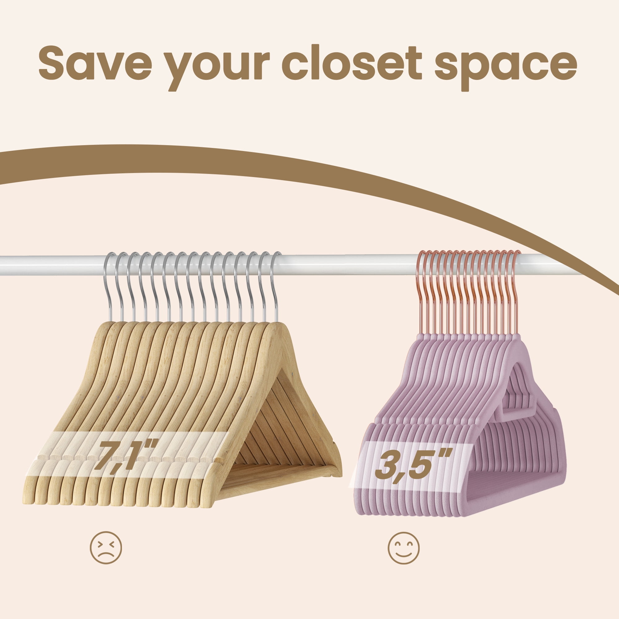 Ledrem 50-pack Velvet Hangers, Clothes Hangers with Swivel Hooks, Space-Saving, Lavender Purple
