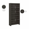 thumbnail image 3 of Echo 5 Shelf Bookcase in Charcoal Maple - Engineered Wood, 3 of 8