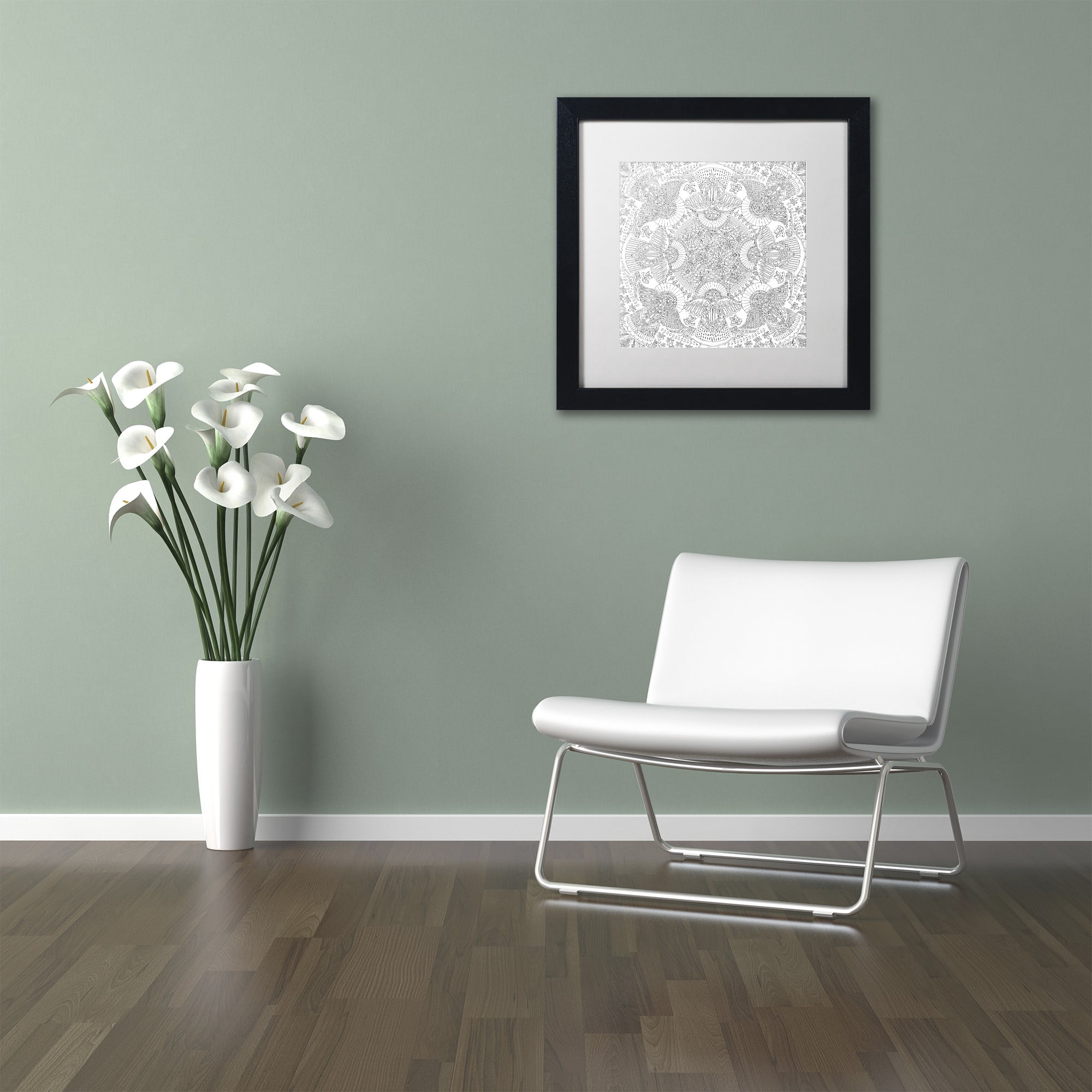 Trademark Fine Art "Christmas Angels" Canvas Art by Hello Angel, White Matte, Black Frame