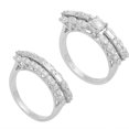 thumbnail image 2 of 1.9 TCW Solid 18 Kt White Gold SI Clarity HI Color Diamond Half Eternity Double Band Rings best jewellery website, 2 of 4