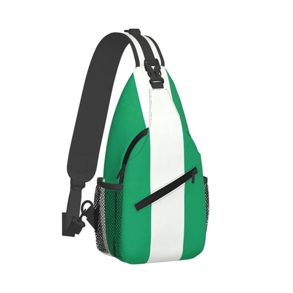 Women Men Flag Of Nigeria Sling Backpack Casual Shoulder Sling Bag Gym Travel Hiking Daypack
