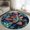Teal Red Ombre Succulent, variant on Teal Red Ombre Succulent Round Area Rug 5ft, Abstract Art Botanical Washable Non-Slip Circle Rugs for Bedroom Living Room Kitchen, Soft Low Pile Carpet for Dining Room Playroom Nursery