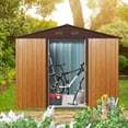 thumbnail image 6 of CarButler 8x6ft Metal Outdoor Storage Shed with Lockable Sliding Doors for Garden Backyard Patio Lawn Coffee, 6 of 7