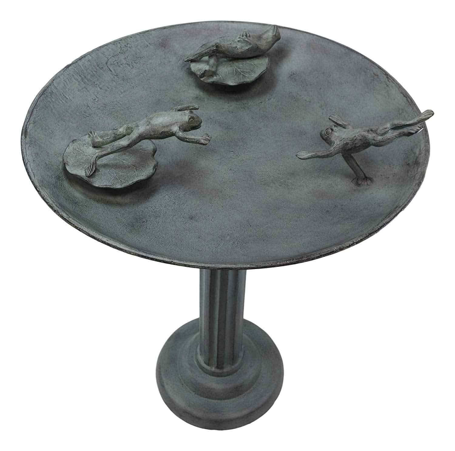 Ebros 26" Tall Aluminum Metal Trio Diving Frogs in Pond Plunge Party Garden Bird Feeder Or Bath Statue