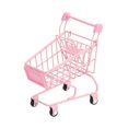 thumbnail image 5 of Mini Shopping Cart Basket Stationery Desk Decor Make up Holder Photography Prop Container Desktop Organizer Storage Box for Office Supplies Pink, 5 of 9