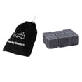 thumbnail image 2 of Juego de 6 piedras para whisky, piedras para enfriar, 2 vasos, caja de madera TFixol  Cubo de granito, 2 of 7