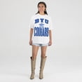thumbnail image 3 of Women's Gameday Couture White BYU Cougars Oversized Fierce Focus T-Shirt, 3 of 4