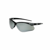 SG Series Safety Glasses, Smoke Mirror Poly Lens, Hardcoat Anti-Scratch, Black Poly Half-Frame