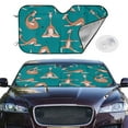 thumbnail image 2 of Uemuo Giraffes Doing Various Yoga Pattern Accordion Car Windshield Sun Shade, Foldable Reflective Sun Visor for Car, Reflector Windshield Sunshade-Medium, 2 of 7