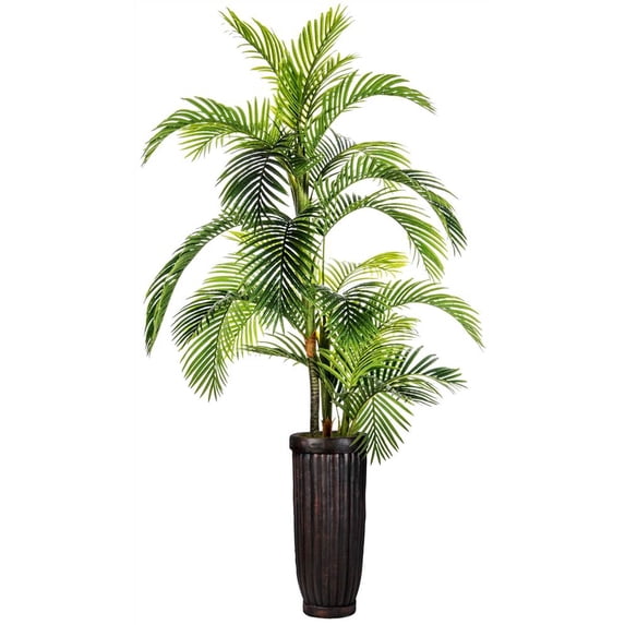 Vintage Home Artificial Faux Real Touch 105" Tall Palm Tree And Fiberstone Planter