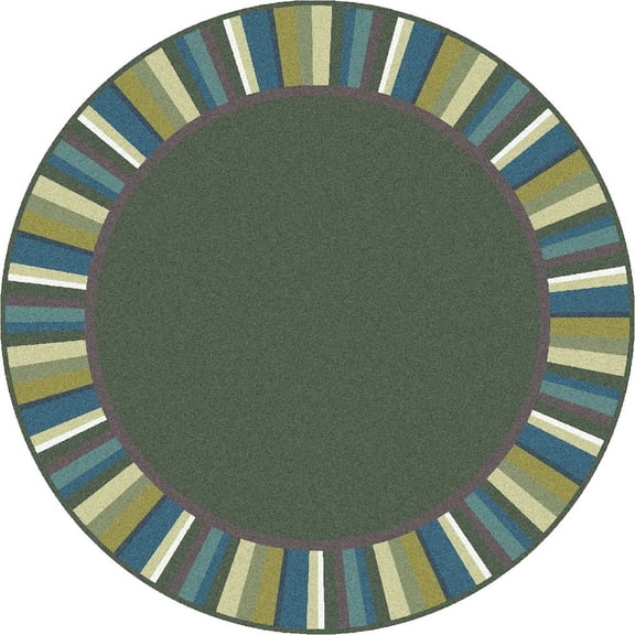 Joy Carpets Kid Essentials Clean Green 7'7" Round Area Rug in Color Soft