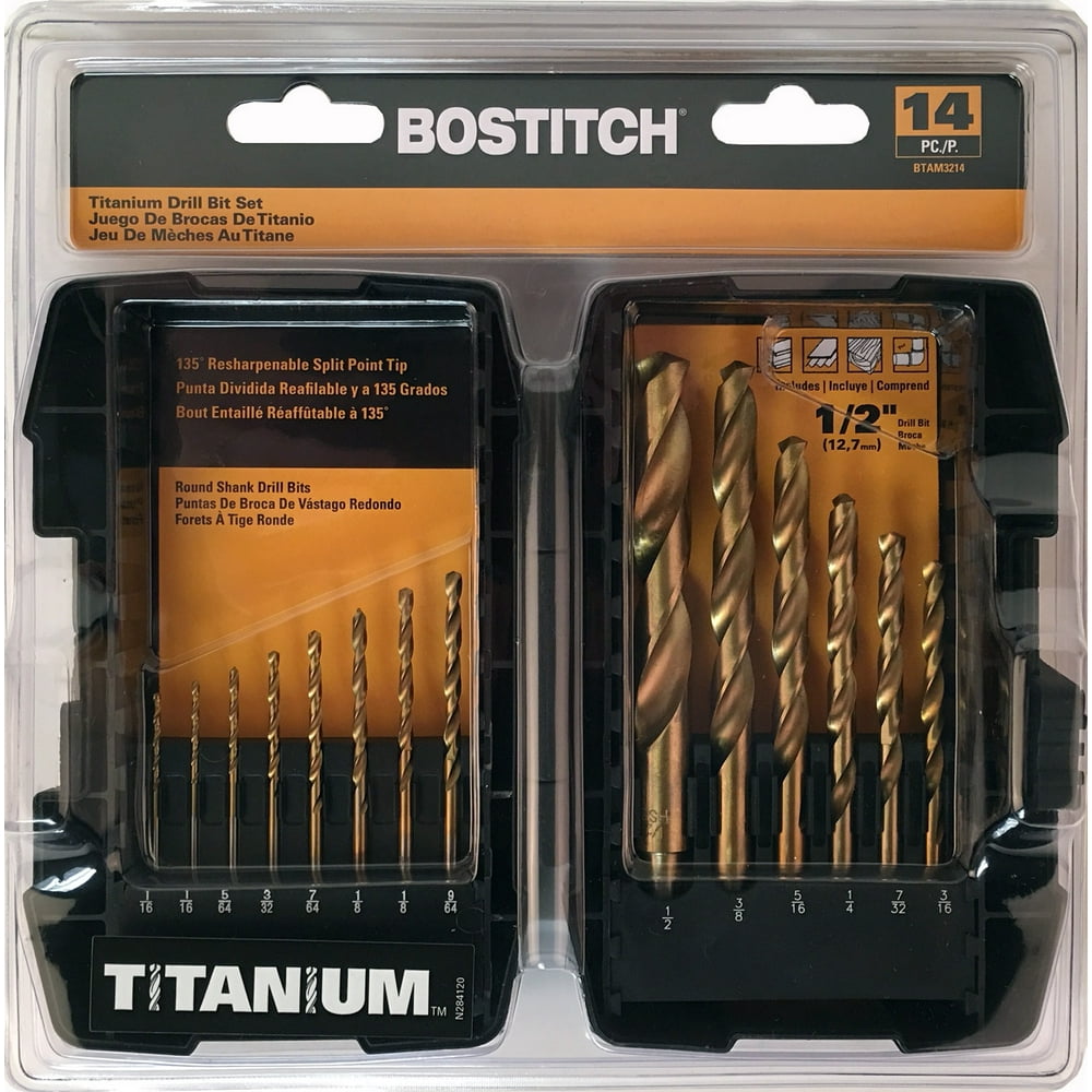 BOSTITCH 14Piece Titanium Drill Bits, BTAM3214