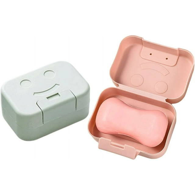 Jabonera de viaje, 2 jaboneras de plástico, jabonera portátil con tapa para baño, lavabo, viajes