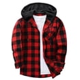 thumbnail image 6 of Ihhxva Women's Cotton Tops Hooded Plaid Shirt Button Front with Pockets Fit Flannel Hoodie Casual Long Sleeve Relaxed Oversized Style for Fall Winter S-2XL, 6 of 6
