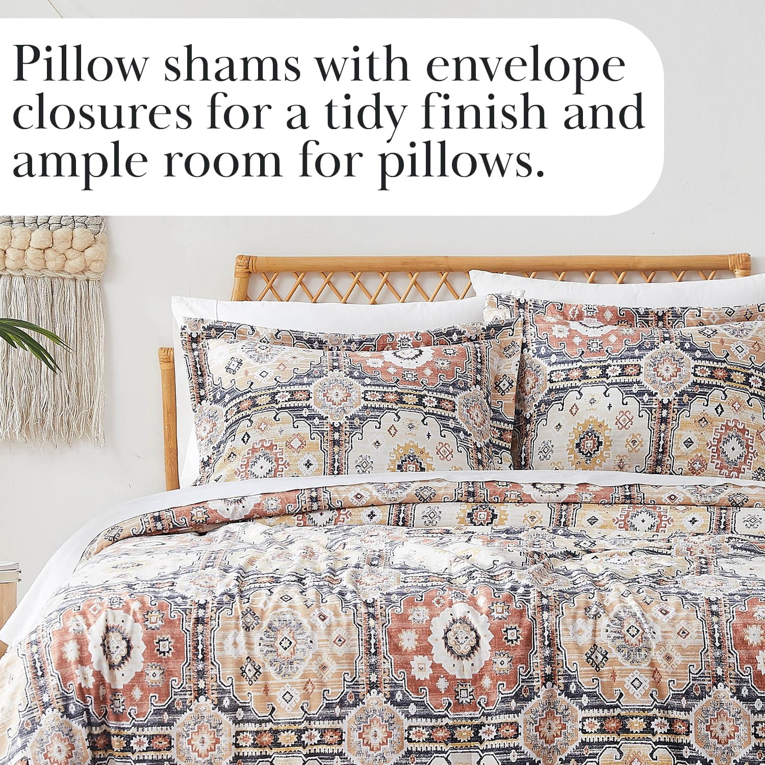 Southshore Fine Living Vilano Oversized Duvet Cover Set, Kilim Natural Duvet Cover, King/California King - Ultra-Soft Microfiber Bedding Set with Zipper Closure - 1 Duvet, 2 Shams