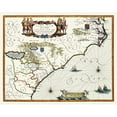 thumbnail image 3 of Powhatan 14x12 Black Modern Framed Museum Art Print Titled - Virginia to Florida - Southeast Coast - 1640, 3 of 5