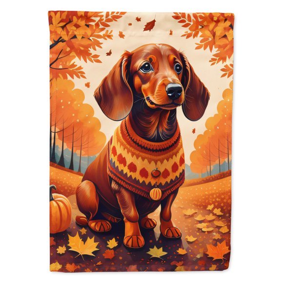 Dachshund Fall House Flag