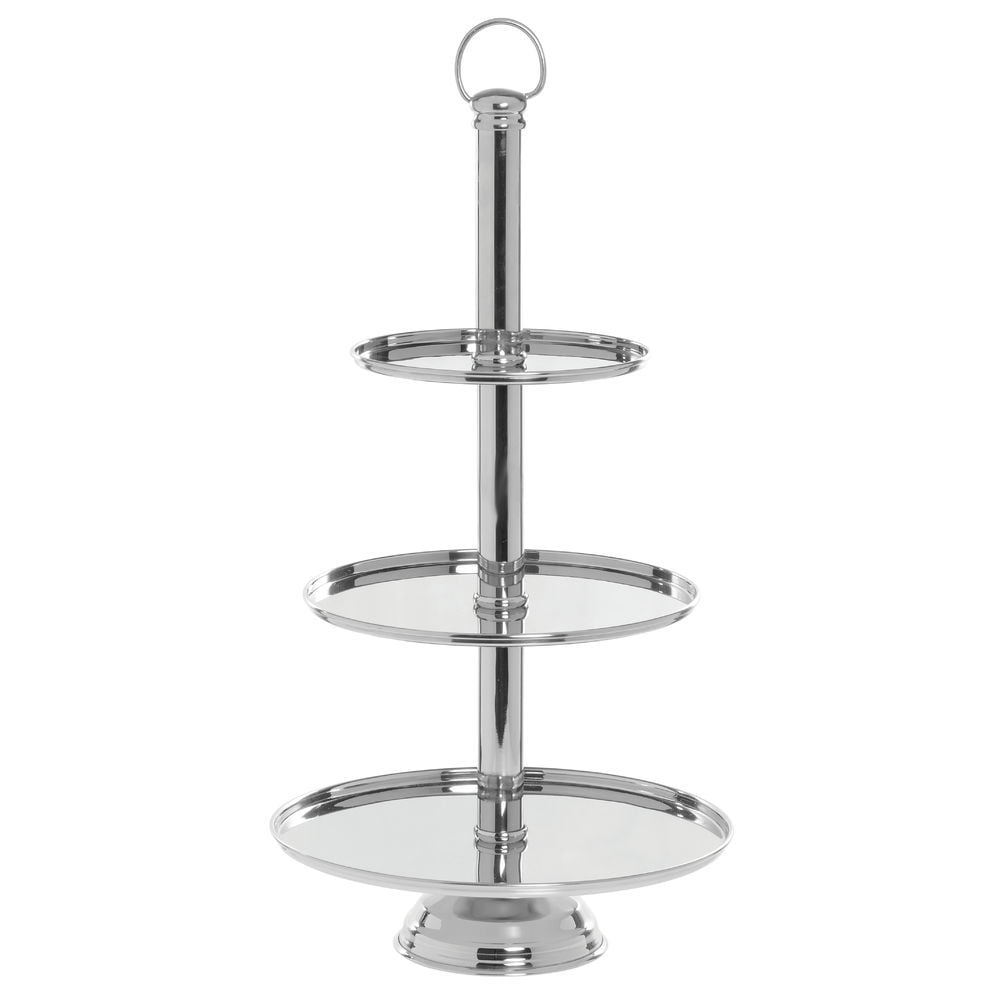 HUBERT® 3Tier Round Stainless Steel Display Stand 12"Dia x 22"H