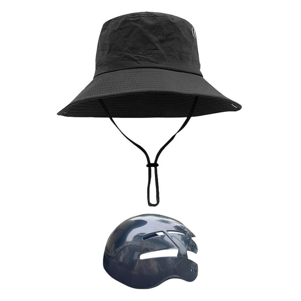 Sombrero de pescador con cordones, transpirable, plegable, con inserto Negro