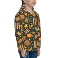 thumbnail image 3 of Kdxio Autumn Harvest Pumpkin Basket Pattern Boys Athletic Unisex Boys Girls Hoodie with Pocket Sweatshirts-Medium, 3 of 6
