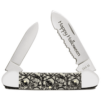 Case xx Knives Halloween Skulls & Pumpkins Canoe Natural Bone Knife