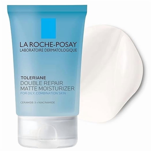 2pc Crema Hidratante Facial Mate Reparación Doble Toleriane, Hidratante Diario para Piel Grasa con Ceramidas y Niacinamida, para Todos los Tonos de Piel
