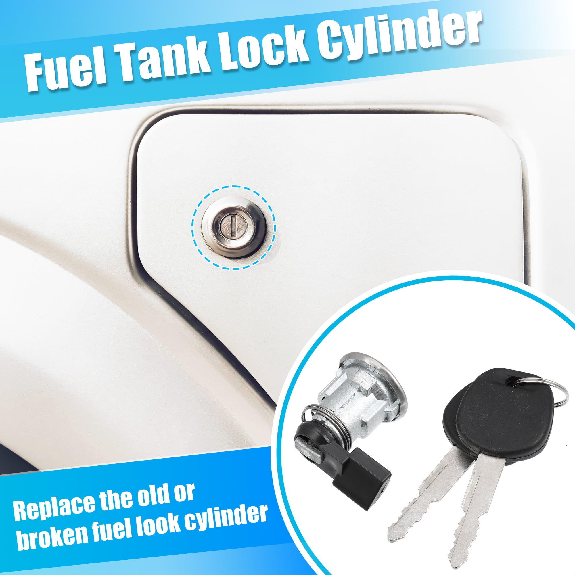 Unique Bargains Fuel Door Lock Cylinder w/ Keys for Toyota Tacoma