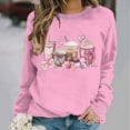 thumbnail image 4 of GA WEIHUA Clearance Deals,Cute Coffee Heart Graphic Sweatshirt Women Valentine's Day Sweatshirts Casual Long Sleeve Valentine Pullover Tops Holiday Girl Friend Gift T Shirt(Pink,XS), 4 of 8