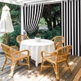 thumbnail image 2 of Simple Black White Stripes Outdoor Curtains for Patio Waterproof, Windproof Privacy Curtains with Weighted Bottom, Modern Stripes Outside Drapes for Picnic Garage Backyard Cabana 54"x95" 2 Panel, 2 of 8