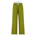 thumbnail image 4 of Annhoo Palazzo Pants for Women Plus Size High Waisted Wide Leg Pants Casual Color Block Trousers with Pockets, 4 of 4