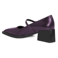 thumbnail image 4 of YDN Womens Chic Block Low Heel Mary Jane Closed Pointed Toe Adjustable Buckled Strap Pumps Daily Party Dress Shoes Size 7 Purple, 4 of 4