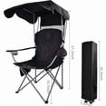 thumbnail image 4 of PUKNLY Camp Chair with Canopy & Carrying Bag - Multicolor Folding Recliner for Beach, Garden, Fishing and Outdoor Relaxation, 4 of 6