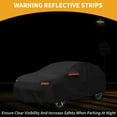 thumbnail image 3 of Funda para auto impermeable para todo clima, protección exterior completa contra el sol y la lluvia, con tiras reflectantes, negra para Mazda CX-30, 3 of 7
