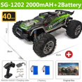 thumbnail image 1 of SG-1201 SG-1202 RC Car Truck 1:12 All-Terrain 40Km/h Off-Road 4WD Control remoto sobre orugas con batería para niños adultosSG-1202 Verde 2B Deng Xun unisex, 1 of 2