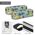thumbnail image 4 of Fotbe Hawaiian Style Pattern Leather Pencil Case, Pencil Pouch with Durable Zipper, Compact and Stylish Organizer for Stationery, Art Supplies, Travel Essentials, 4 of 7