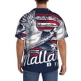 thumbnail image 3 of Susaid Mallard Duck With American Flag Print Men's Polo Shirts Button Down Short Sleeve Casual Summer Beach Vintage Shirts for Men-Small, 3 of 5