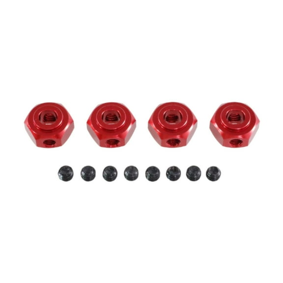 Kuntesetty 12mm Wheel Hex Hub Drive Adapters 1/10 10208 1/12 H12Y H12Y Red