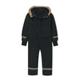 thumbnail image 5 of Domzest Black Ski Pants Child Winter Insulated Fleece Thermal Ski Bibs Plus Size Skiing Pants Waterproof with Pocket Bib Overalls Black 11-12 Years, 5 of 7