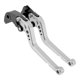 thumbnail image 1 of Palancas de freno y embrague largas Unique Bargains para SUZUKI GSXR1000 2005-2006, ajustables en 6 posiciones, palanca de freno de motocicleta de aleación de aluminio tono plateado, 1 par, 1 of 7