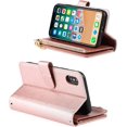 thumbnail image 3 of iPhone Xs Phone Case Wallet for Women Men with Credit Card Holder, iPhone X Crossbody Case with Strap Shoulder Lanyard, Zipper Pocket PU Leather Cases for iPhone Xs,5.8 Inch Rosegold, 3 of 18