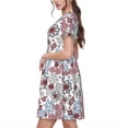 thumbnail image 2 of Naloa Abstract Floral Print Womens Summer A-Line Dress with Pockets,Short Sleeve Dresses,Flowy Beach Swing Dress for Vacation Travel, 2 of 6