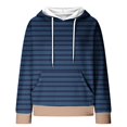 thumbnail image 4 of Viadha Striped Sweatshirt Women 2024 Winter Hooded Sweatshirt Loose Casual Striped Print Round Neck Hooded Long Sleeve Sweatshirt Elegant Tops for Women, 4 of 5