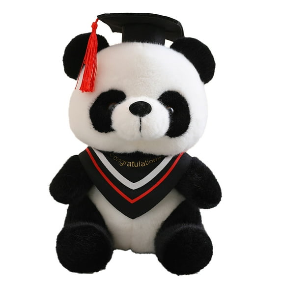 10" Panda Plush Stuffed Animals Plushie Cute Soft Cuddle Pillow for Boys Girls,Big Red - Triangle Scarf